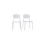 Chaises empilables blanches int�rieur - ext�rieur (lot de 2) anna