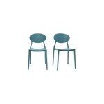 Chaises empilables bleu canard int�rieur - ext�rieur (lot de 2) anna