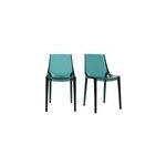 Chaises empilables bleu ptrole transparent intrieur extrieur (lot de 2) yzel
