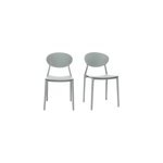 Chaises empilables gris clair int�rieur - ext�rieur (lot de 2) anna