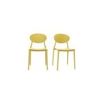 Chaises empilables jaunes int�rieur - ext�rieur (lot de 2) anna