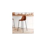 Chaise pour �lot central en cuir synth�tique camel 65 cm - henrik