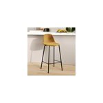 Chaise pour �lot central en velours jaune 65 cm - henrik