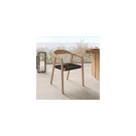 Chaise de jardin en bois de teck recycl� et rotin synth�tique - malio