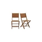 Chaises de jardin pliantes en bois massif (lot de 2) canopee