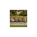 Chaises de jardin pliantes en teck massif barbade (lot de 4)