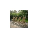 Chaises de jardin pliantes en teck massif java (lot de 4)
