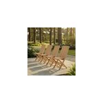Chaises de jardin pliantes en teck massif karimun (lot de 4)