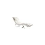 Chaise longue blanc et acier chrom barty