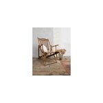 Chaise longue en bois et cannage n�11