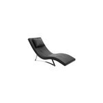 Chaise longue noir et acier chrom� barty