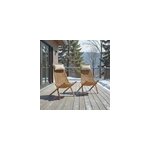 Chaises longues pliables en teck massif santiago (lot de 2)