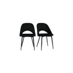 Chaises noires en tissu velours et m�tal (lot de 2) cosette
