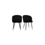 Chaises noires en tissu velours et m�tal (lot de 2) vanity