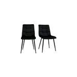 Chaises noires en tissu velours noir et mtal (lot de 2) maxwell