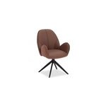 Chaise oeuf moderne cuir boucl� marron