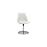 Chaise pivotante blanche et m�tal chrom� steevy v2