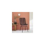 Chaise en rotin noire et pieds mtal