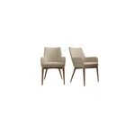 Chaises en tissu beige et bois fonc� (lot de 2) shana