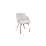 Chaise en tissu chenille beige et bois clair earl
