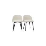 Chaises en tissu effet laine boucle blanc cass (lot de 2) celeste