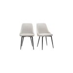 Chaises en tissu effet velours beige naturel et m�tal noir (lot de 2) cult