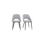 Chaises en tissu effet velours textur gris (lot de 2) cosette