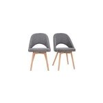Chaises en tissu effet velours textur� gris (lot de 2) cosette