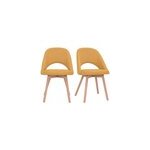 Chaises en tissu effet velours textur� jaune moutarde (lot de 2) cosette