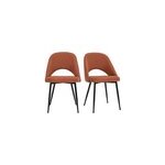 Chaises en tissu effet velours textur terre brle (lot de 2) cosette
