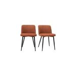 Chaises en tissu effet velours textur terre brle (lot de 2) monti