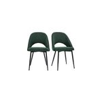 Chaises en tissu effet velours textur vert (lot de 2) cosette
