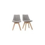 Chaises en tissu gris et bois clair (lot de 2) matilde