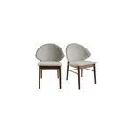 Chaises en tissu gris clair et bois fonc (lot de 2) spike