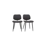 Chaises en tissu gris fonc et mtal noir (lot de 2) tobias