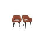 Chaises en tissu velours ctel terre brle et mtal noir (lot de 2) laurette