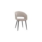 Chaise en tissu velours taupe et mtal noir prisma