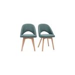 Chaises en tissu vert de gris et bois clair (lot de 2) cosette