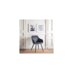 Chaise en velours bertille grise
