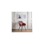 Chaise en velours bertille rose