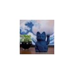 Chat japonais porte bonheur maneki neko bleu marine