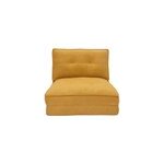 Chauffeuse 1 place convertible en tissu effet velours jaune moutarde sally
