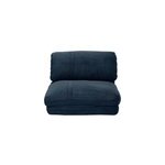 Chauffeuse 1 place convertible en tissu velours ctel bleu fonc spencer