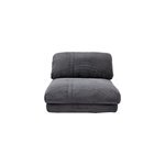 Chauffeuse 1 place convertible en tissu velours c�tel� gris fonc� spencer