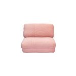 Chauffeuse 1 place convertible en tissu velours ctel rose spencer