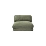 Chauffeuse 1 place convertible en tissu velours ctel vert kaki spencer