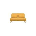 Chauffeuse 2 places convertible en tissu effet velours moutarde amiko