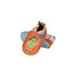 Chaussons b�b� cuir souple - orange 18