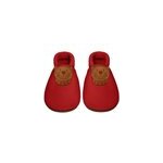 Chaussons bb en cuir souple rouge 18