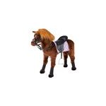 Cheval peluche  monter avec couverture,